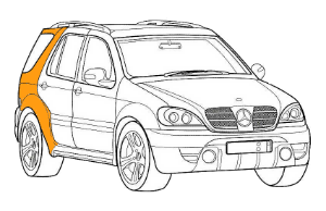 покраска заднего крыла mercedes ml